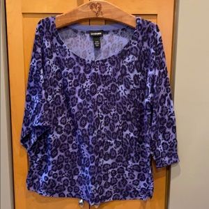 Like New Lane Bryant Purple Leopard Dolman Sweater